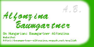 alfonzina baumgartner business card